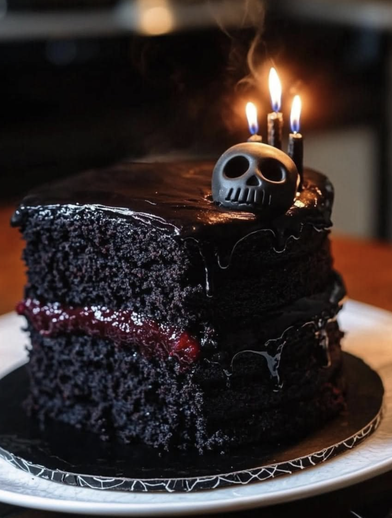 Black Velvet Halloween Cake